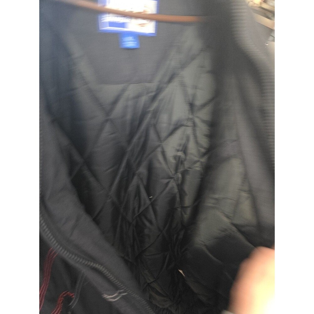 Starter Chicago Blackhawks NHL Full Zip Hooded Jacket XL Black Red Stitching - Picture 10 of 10
